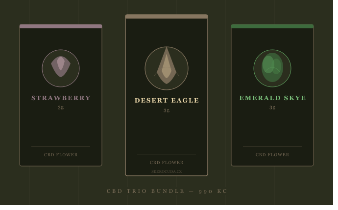 CBD Trio Bundle – Strawberry, Desert Eagle, Emerald Skye